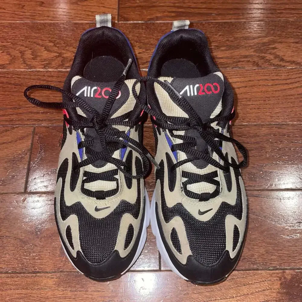 Nike Air‎ 200 Sneakers Y2K Chunky Trainers Beige Black Red Size 4.5Y